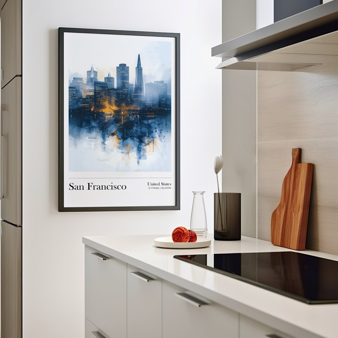 San Francisco Coordinates Minimalist Travel Poster - Image 2