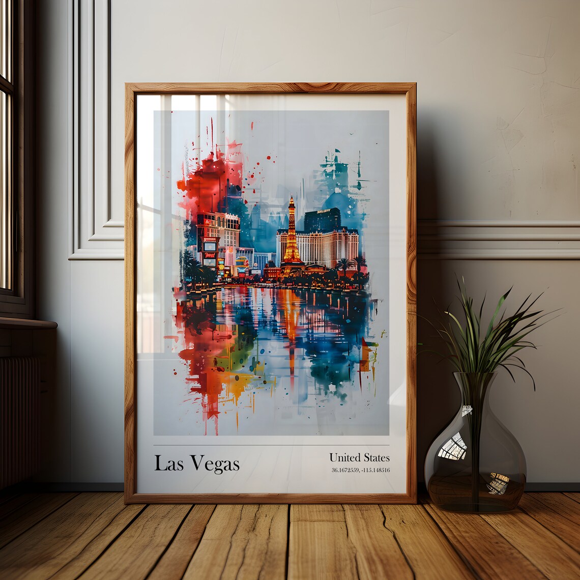 Las Vegas Nevada Travel Poster, Housewarming Gift