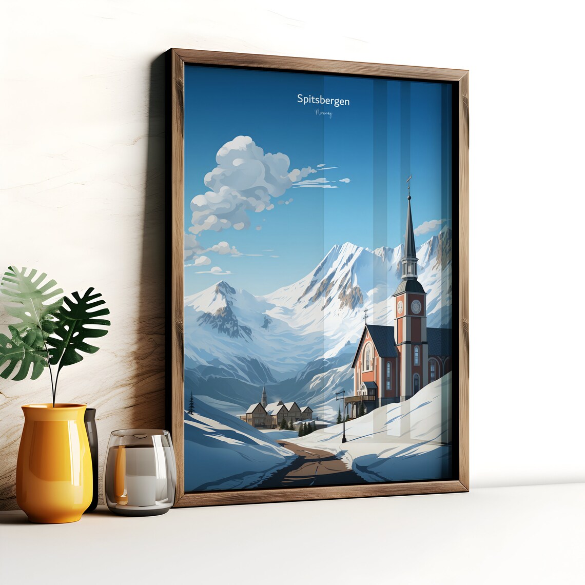 Spitsbergen Travel Poster, Scandinavian Design - Image 3