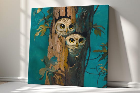Owls Print Colorful Owl Wall Art Nature Decor For Home Cute Animal Print Gift For Owl Lovers Nursery Decoration