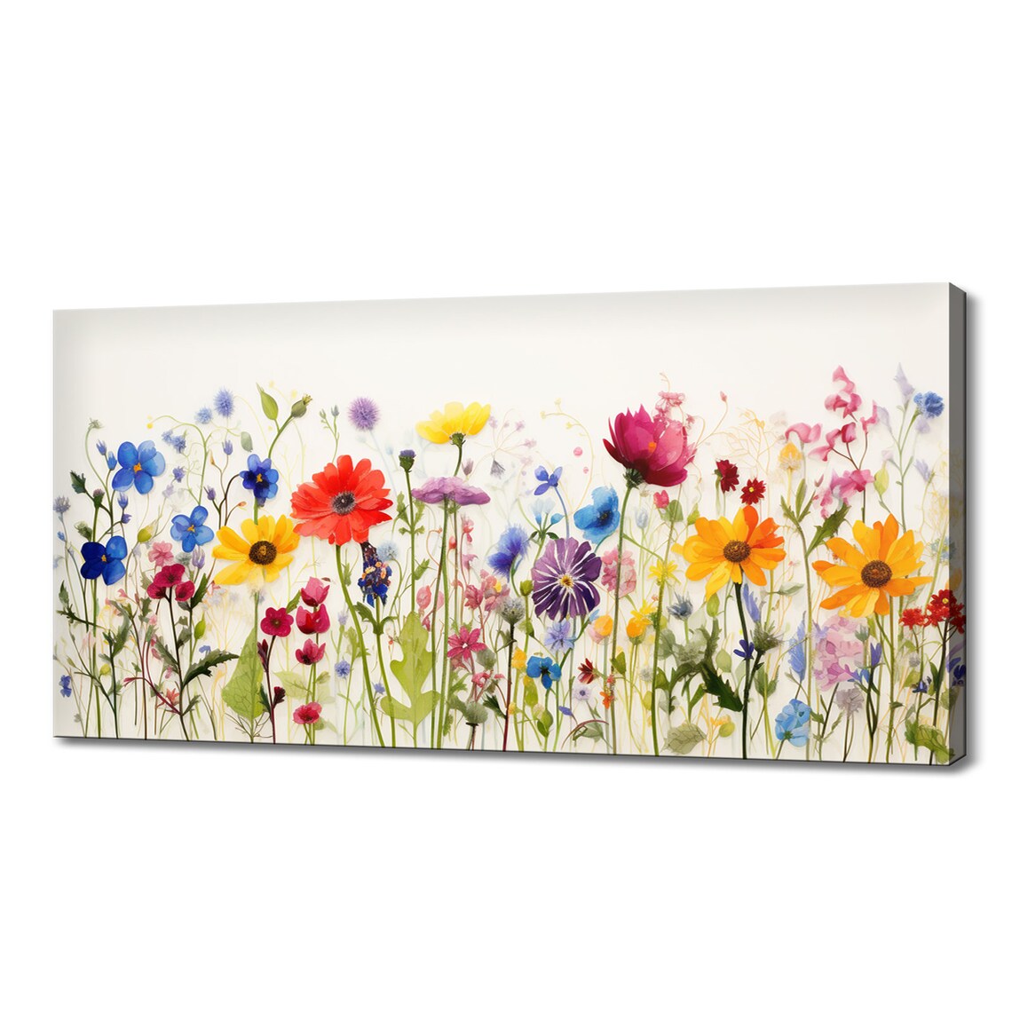 Spring Wildflower Meadow Watercolor Floral Art Print