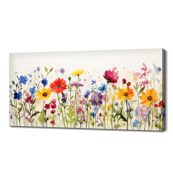 Spring Wildflower Meadow Watercolor Floral Art Print