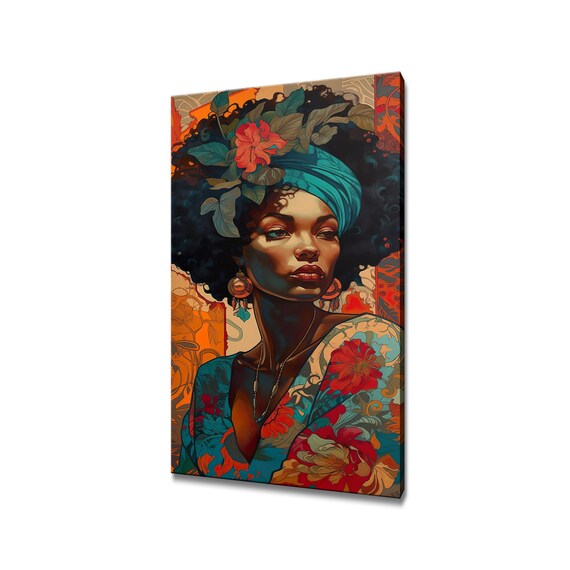 Beautiful African Girl Print Picture Wall Hanging Handmade Art Print Home Decor Gifts Fast Free Uk Delivery