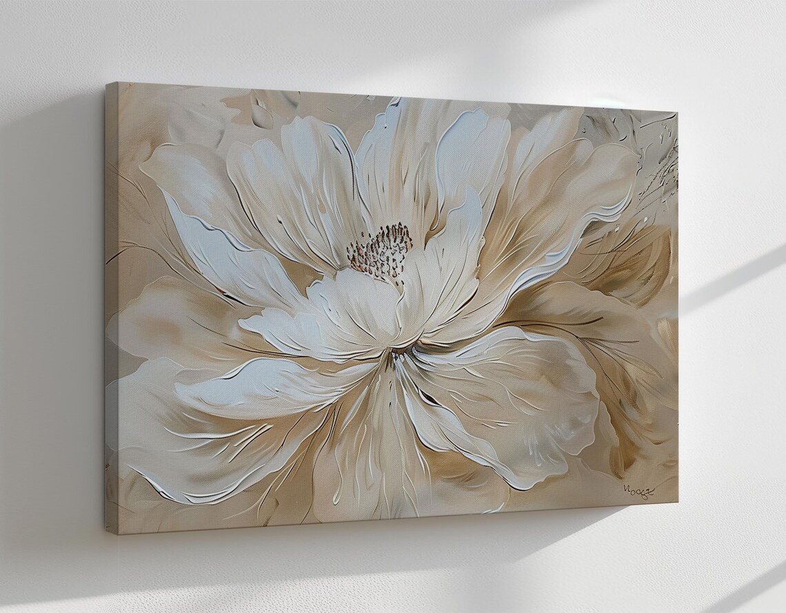 Vintage Peony Flower Painting, Farmhouse Botanical Art - Image 4