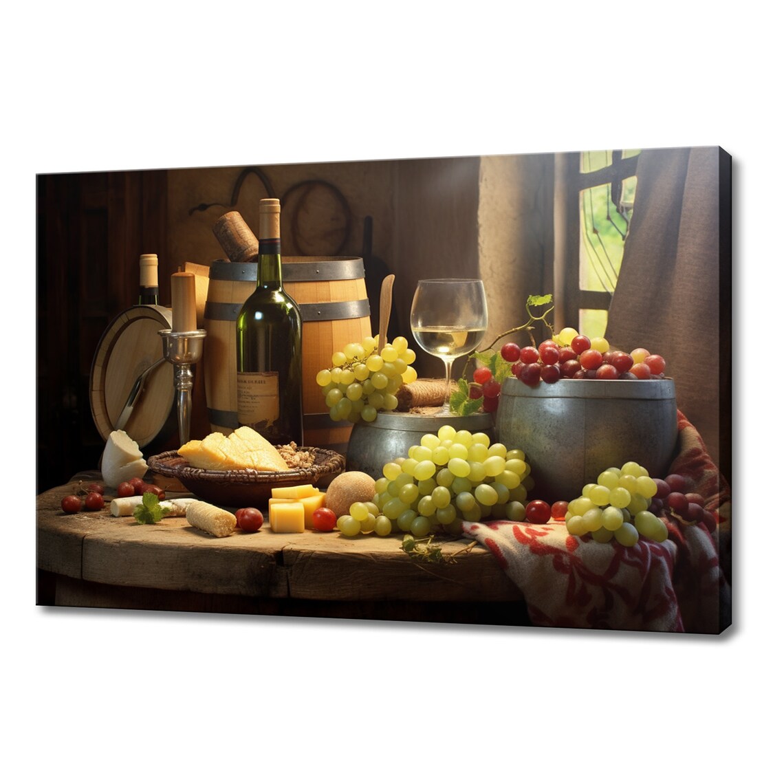 Vintage Tuscany Winery Wine And Grapes Art Print