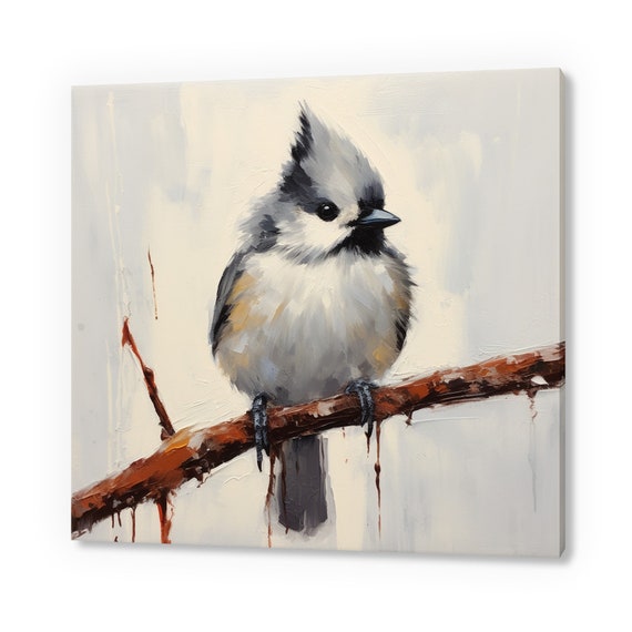 Cute Titmouse Bird Print Birds Wall Art Bird Lover Gift Nature Wall Hanging Avian Wall Decor Handmade Bird Art Fast Turnaround