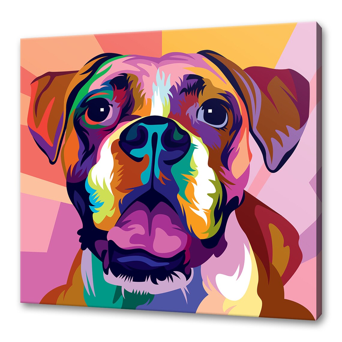 Boxer Dog Colourful Wall Art Print, Home Decor