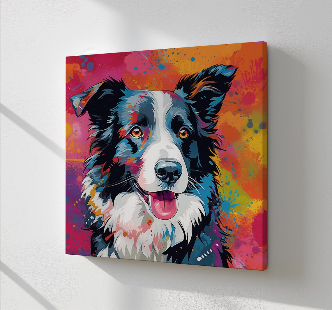 Border Collie Contemporary Art Print, Dog Lovers Gift - Image 2