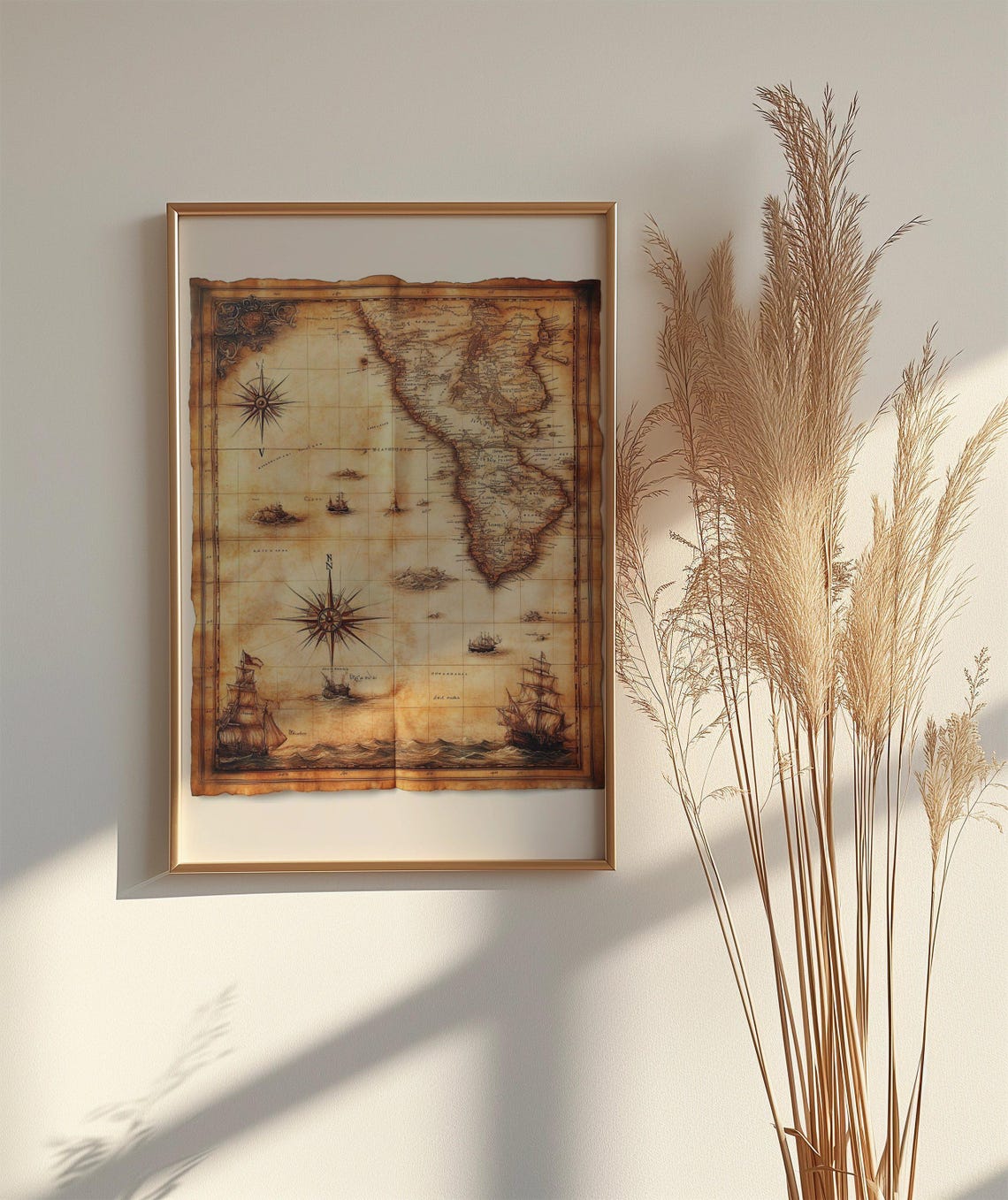 Antique Explorer's Map of Africa on Aged Parchment Art Poster - Image 2