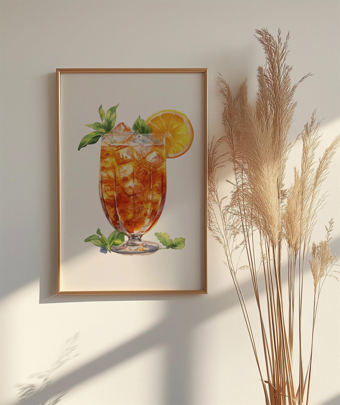 Iced Tea Glass With Lemon and Mint Summer Drink Watercolor Poster - Image 2