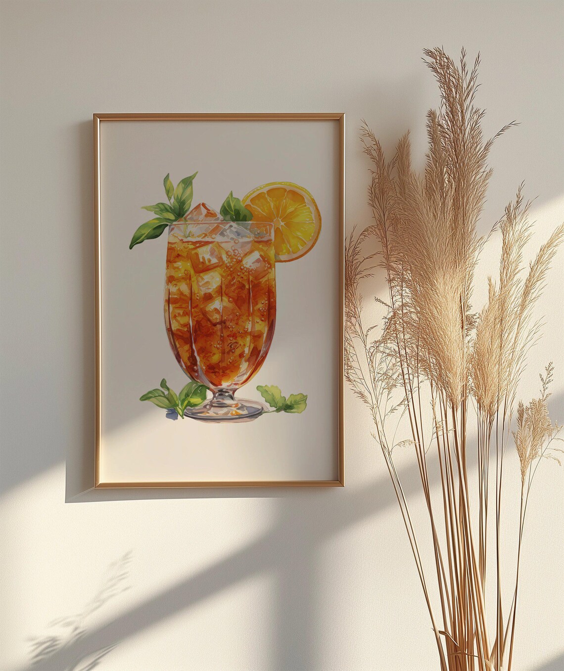 Refreshing Iced Tea Wall Art Beautiful Glass Of Iced Tea Print Lemon And Mint Wall Dcor Summer Drink Art Kitchen Wall Art - Image 2