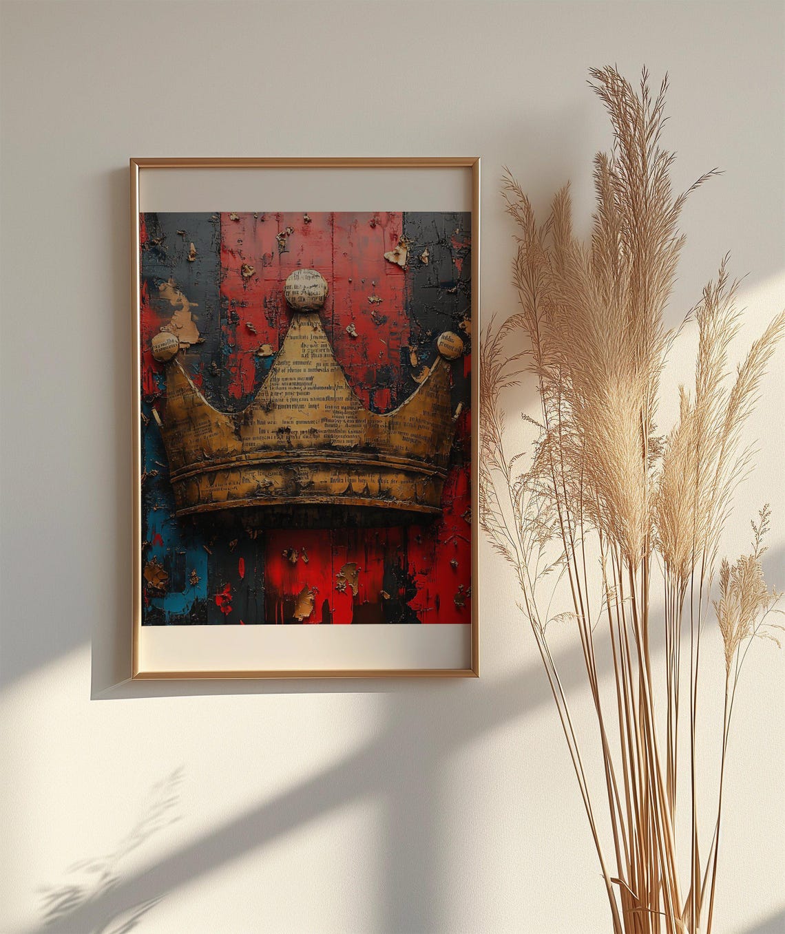 Crown Wall Art Rustic Metal And Wood Dcor Unique Handcrafted Artwork Home Dcor Bold And Colourful Statement Piece Gift Idea - Image 2