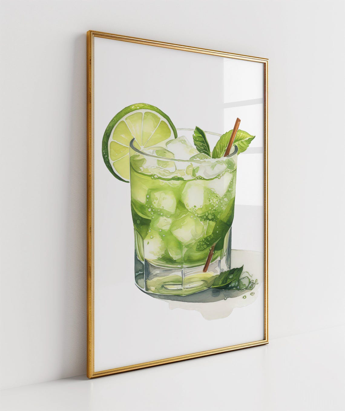 Mint Lime Mojito With Cinnamon Stick Watercolor Drink Poster - Image 3