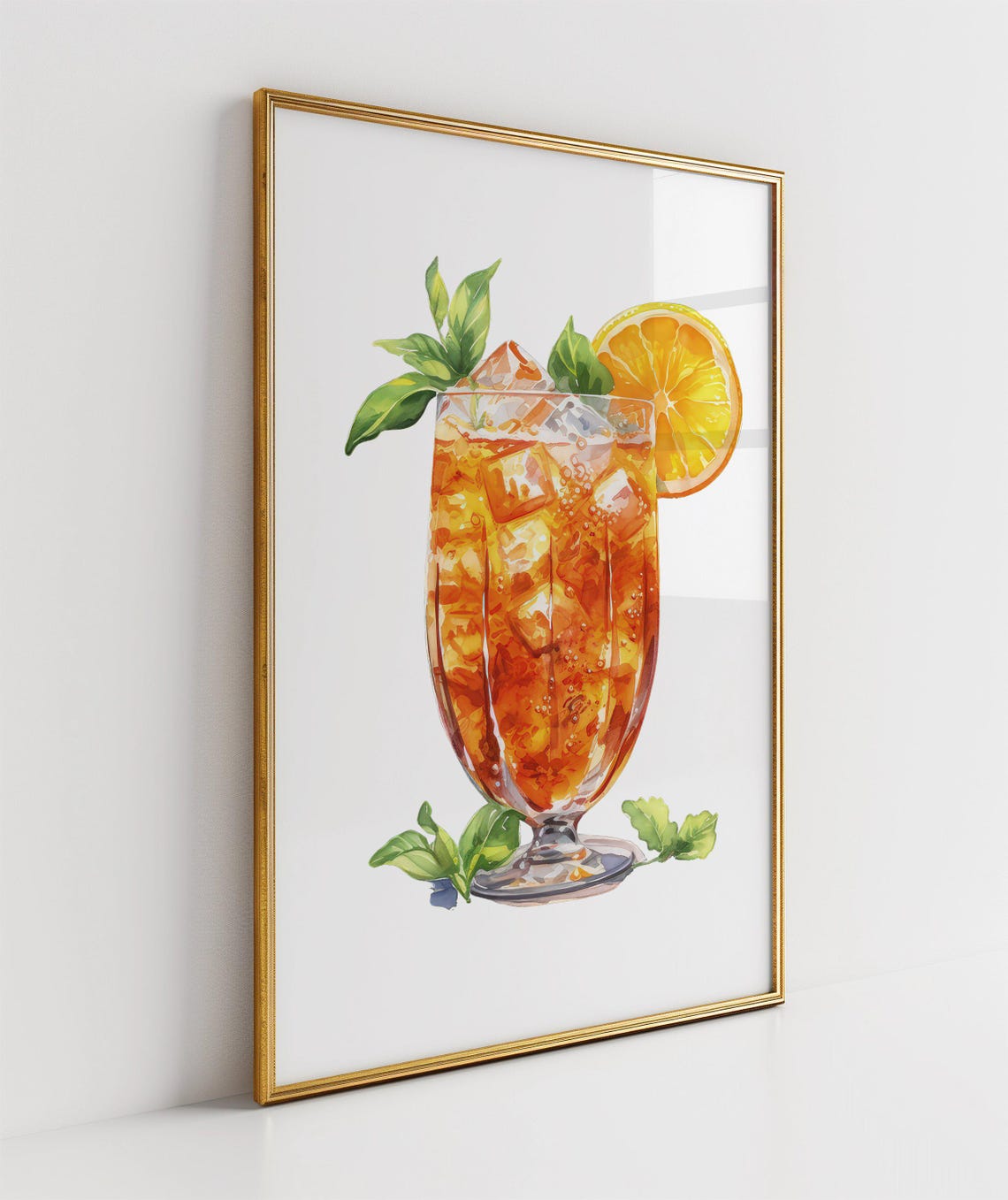 Iced Tea Glass With Lemon and Mint Summer Drink Watercolor Poster - Image 3