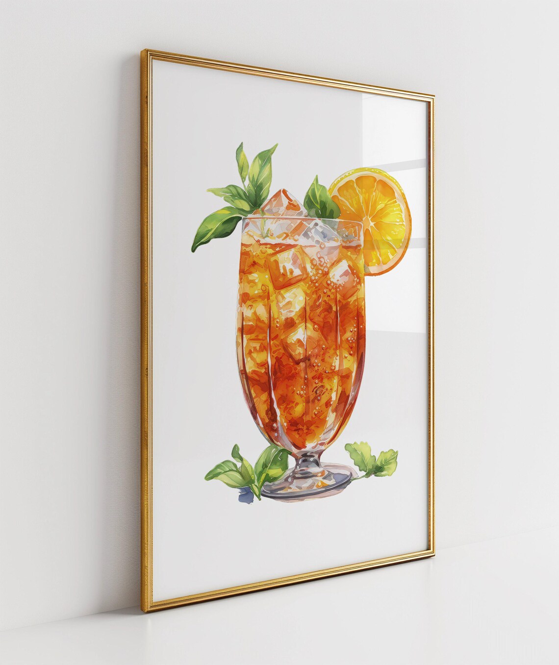 Refreshing Iced Tea Wall Art Beautiful Glass Of Iced Tea Print Lemon And Mint Wall Dcor Summer Drink Art Kitchen Wall Art - Image 3