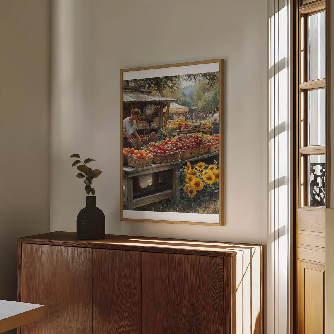 Rustic Farmers Market Stall Overflowing with Produce Art Poster - Image 4