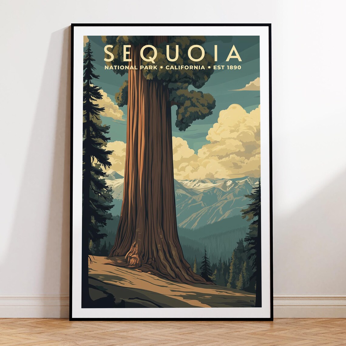 Sequoia National Park Vintage Travel Wall Art Print