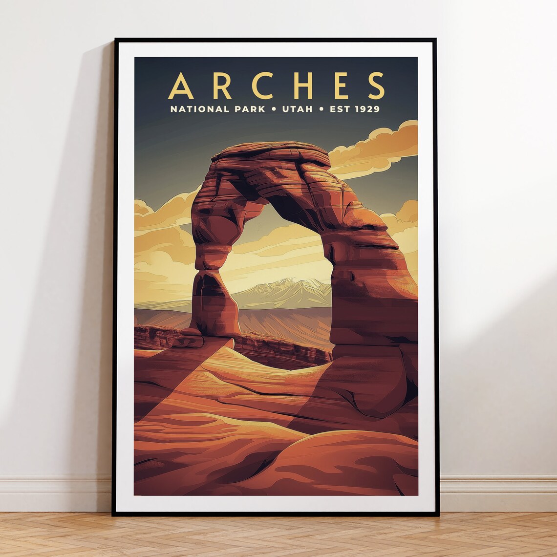 Arches National Park Vintage Travel Poster, Utah Landscape
