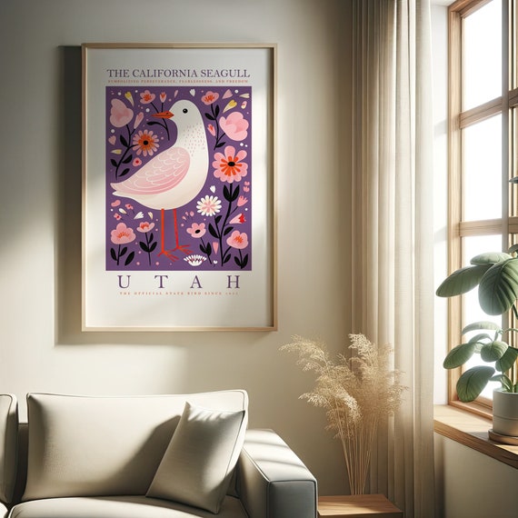 Utah State Bird Print Seagull Print At Home Wall Art Wall Art Print Instant Art Trendy Cute Posters