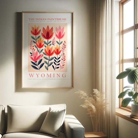 Wyoming State Flower Indian Paintbrush Art Print