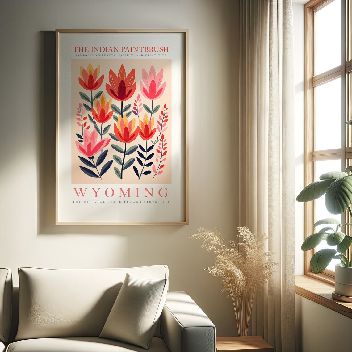 Wyoming State Flower Indian Paintbrush Art Print
