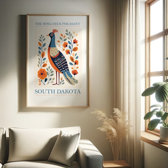 South Dakota State Bird Print Pheasant Print At Home Wall Art Wall Art Print Instant Art Trendy Cute Posters