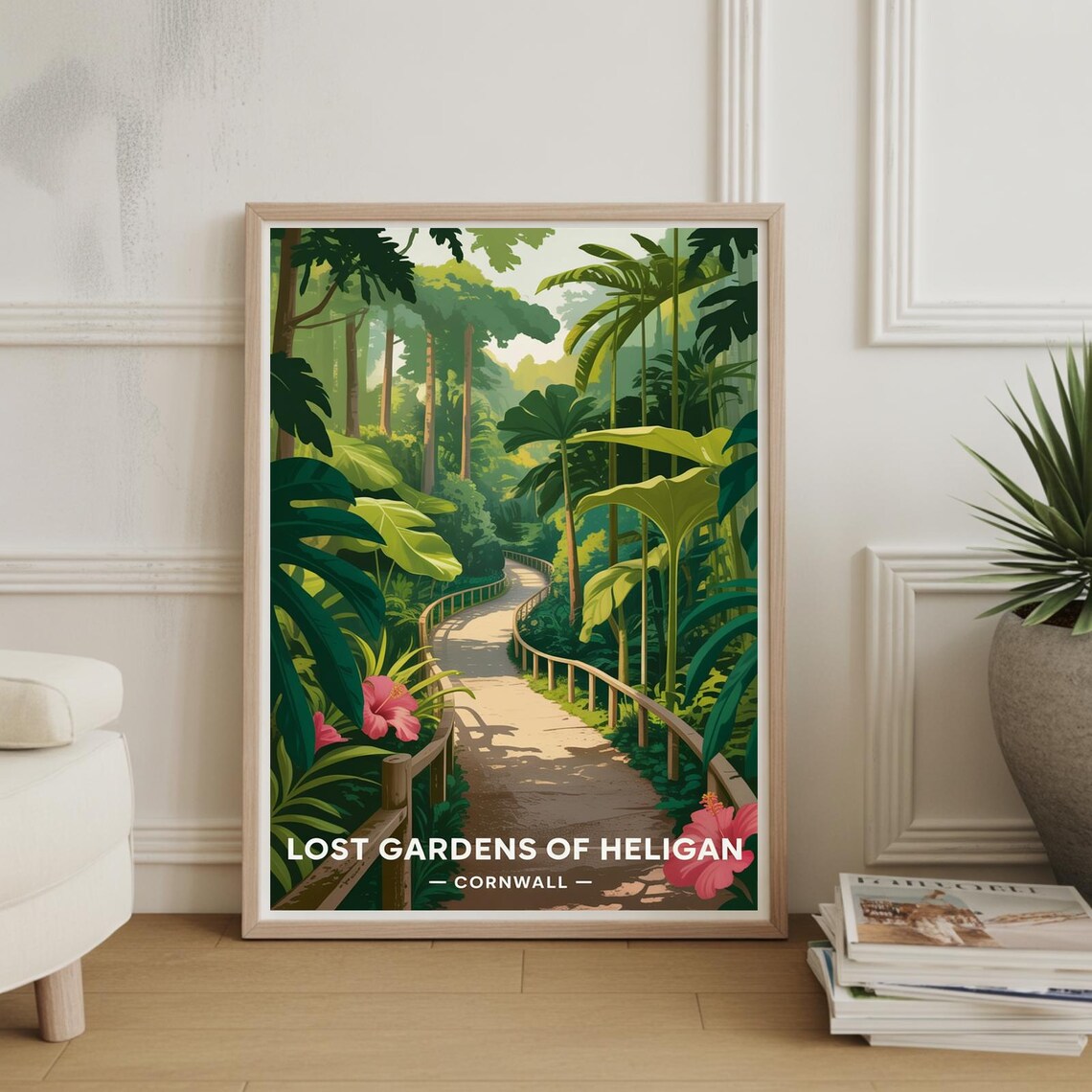 Lost Gardens of Heligan Cornwall Tropical Garden Travel Poster