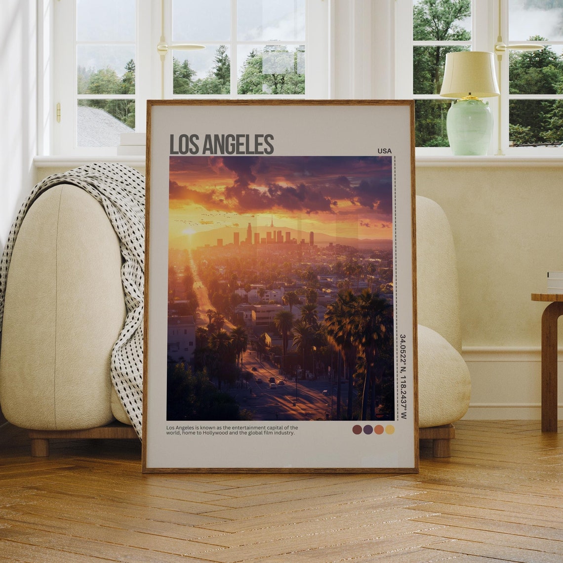 Los Angeles Wall Art Los Angeles Poster California Art Print Los Angeles Skyline Los Angeles Travel Poster Print Wall Art