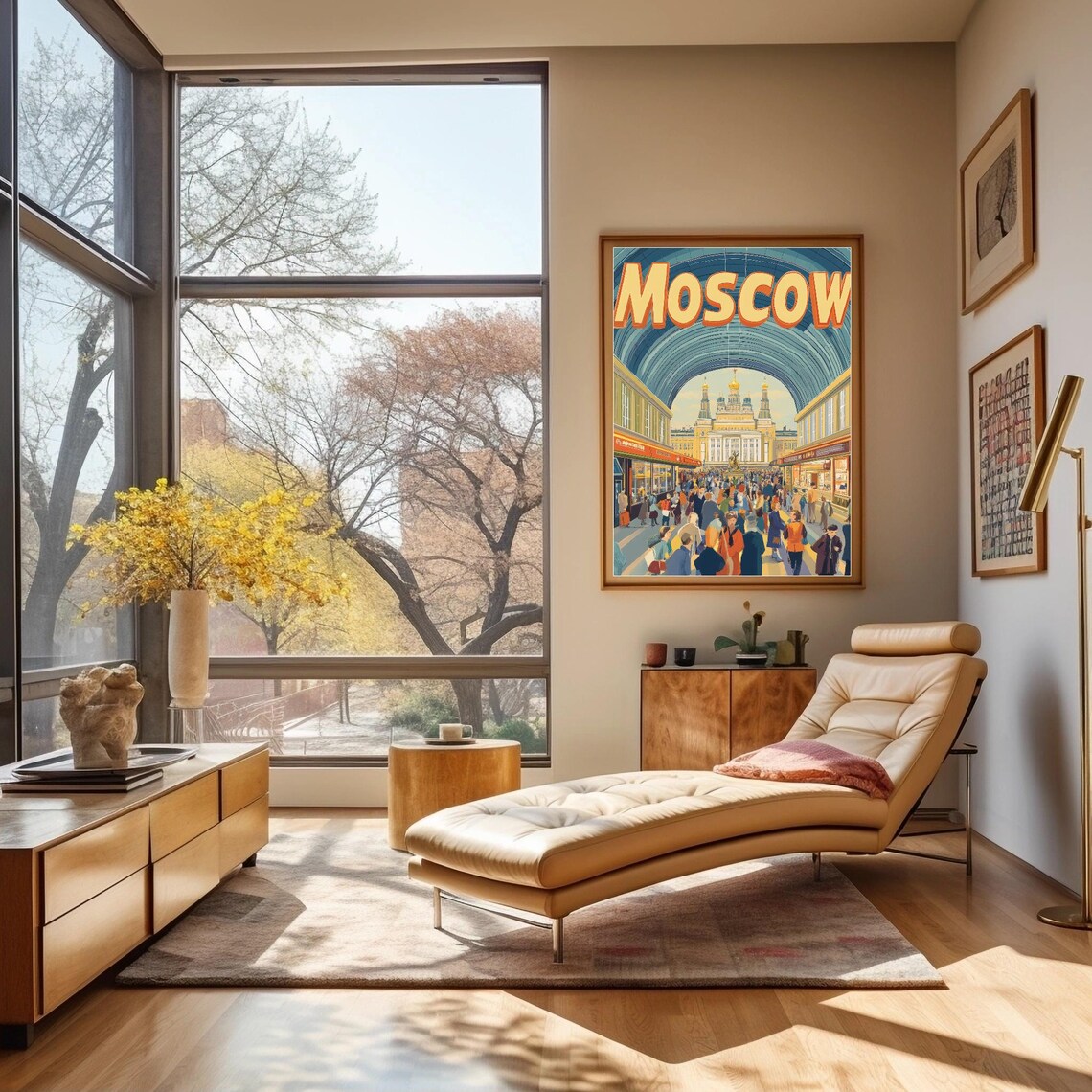 Vibrant Moscow Scene With Bold Moscow Typography Lively Arcade Market Illustration Art Print - Image 2