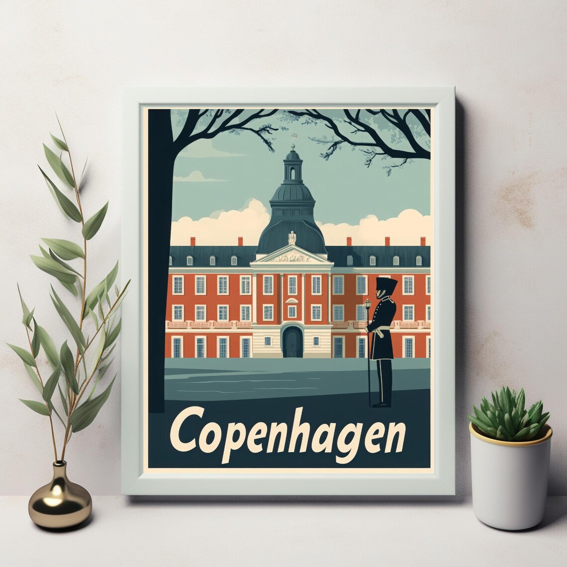 Vintage Copenhagen Illustration, Retro Wall Art - Image 2