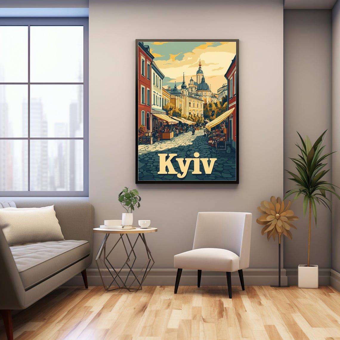 Kyiv A Vintage Travel Poster Inspired By The Warm Charm And Historic Streets Of Ukraines Capital City - Image 3