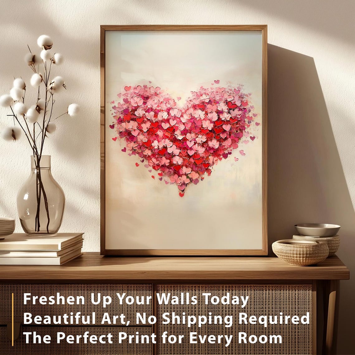 Heart Of Tiny Red Pink Hearts Floating Romantic Valentine Wall Poster - Image 5