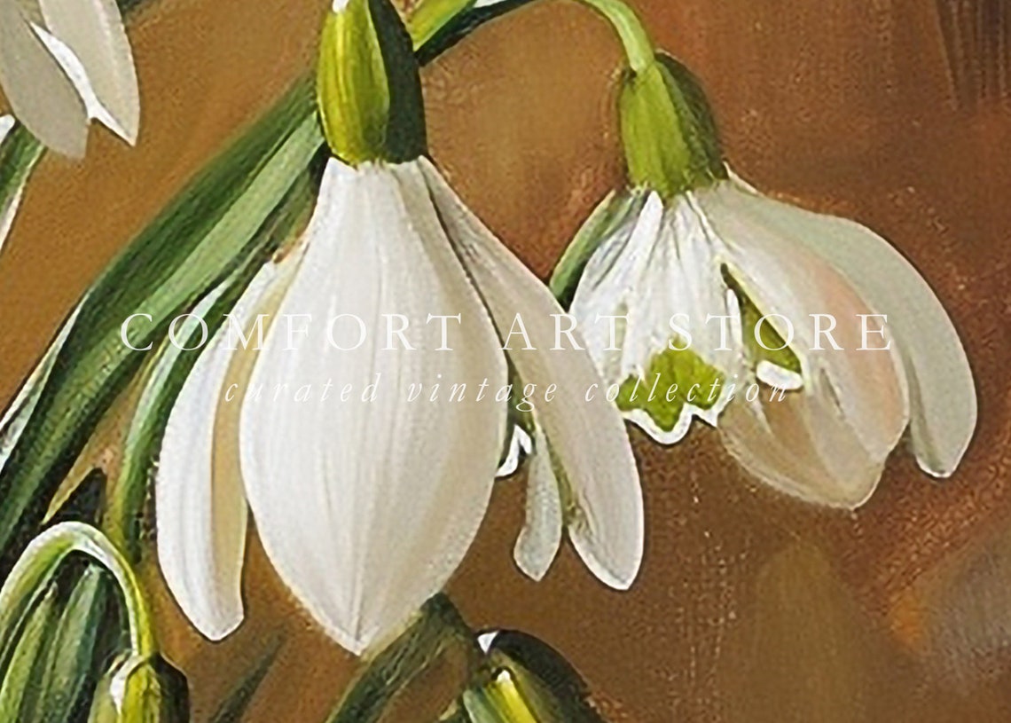 Flower Market Berlin Snowdrop Botanical Vintage Floral Poster Print - Image 4