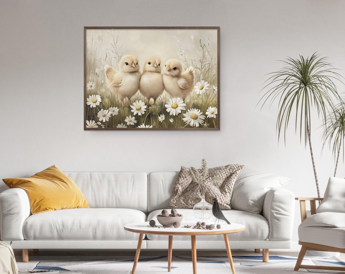 Easter Baby Chicks, Cute Vintage Spring Nursery Decor