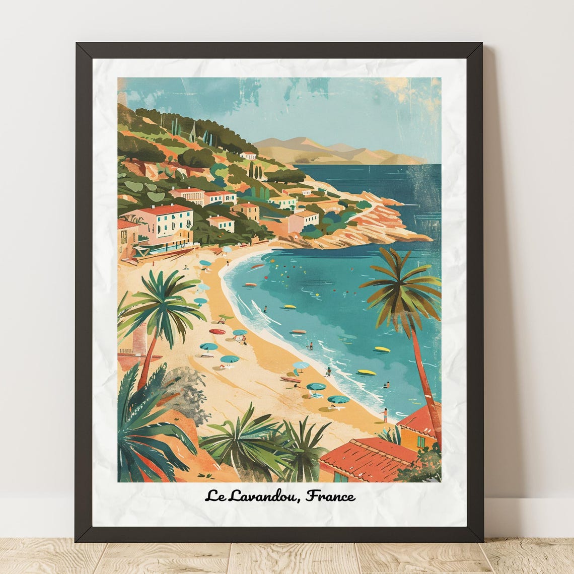 Le Lavandou Vintage Poster French Riviera Travel Print 1950s Beach Wall Art South Of France