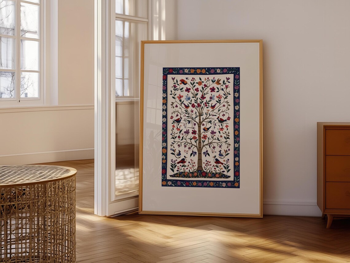 Kashmiri Style Textile Wall Art, Vintage Poster Print - Image 6