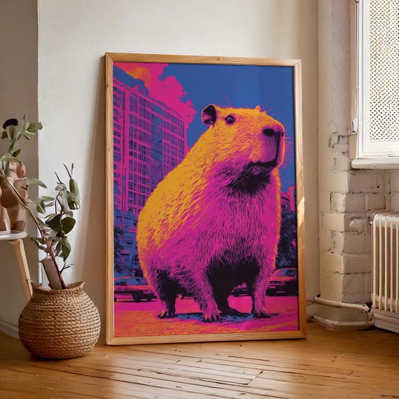 Capybara Cute Animal Nursery Wildlife Art Print