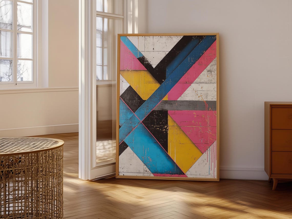 Maximalist Geometric Abstract Wall Hanging Masculine Wall Art Art Hyperbeast Decor Graffiti Street - Image 6