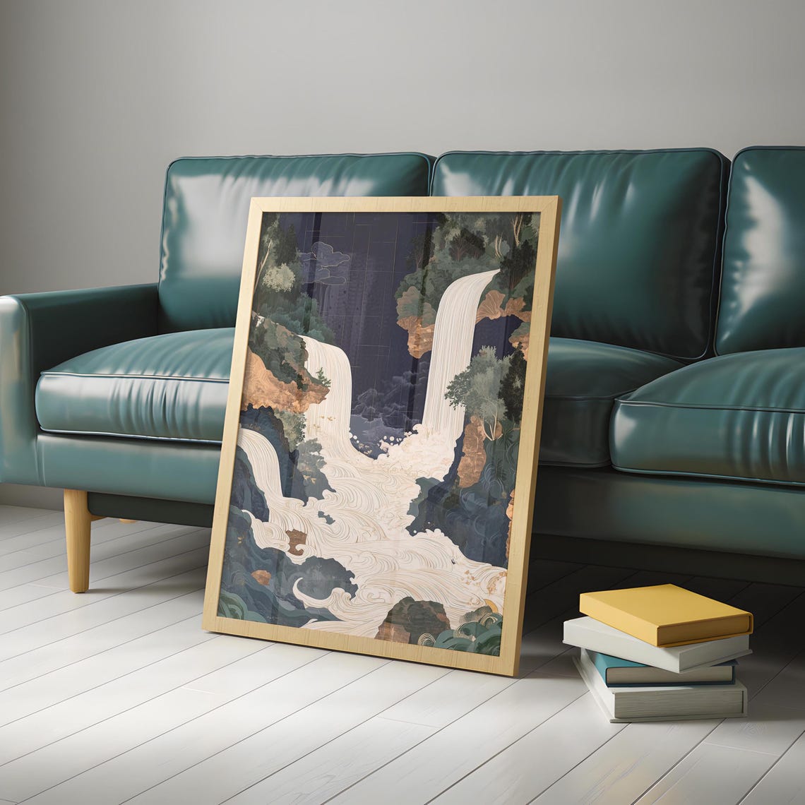 Japanese Ikigai Ukiyo E Print Waterfall Painting Poster Masculine Wall Hanging Art Traditional Japanese Artwork - Image 5