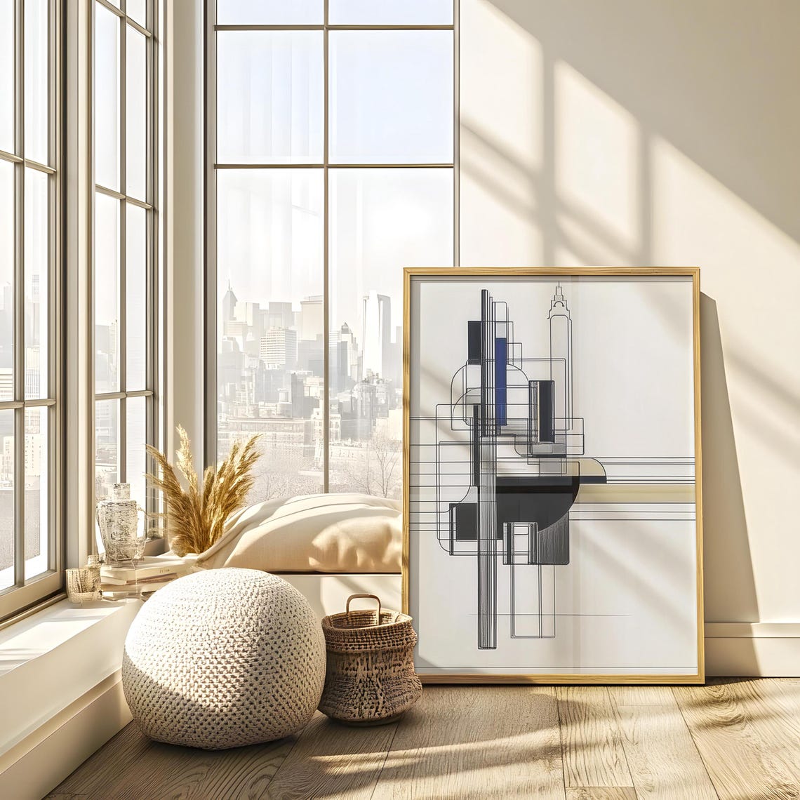 Minimalist Architectural Tower Line Drawing in Black Ink Poster - Image 2