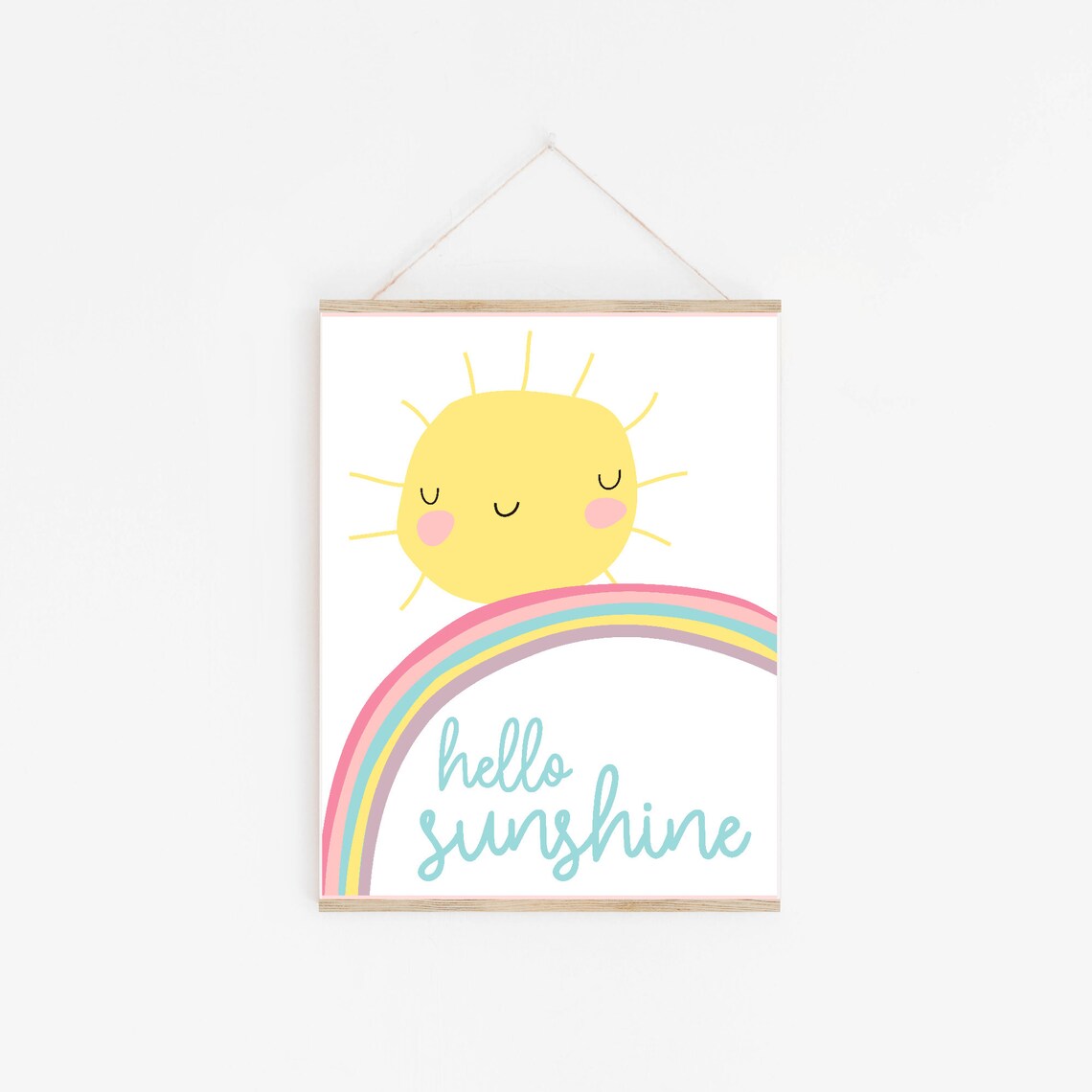 Hello Sunshine Summer Kids Nursery Art Print - Image 3