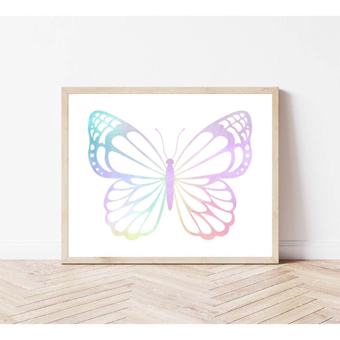 Butterfly Print, Pastel Watercolor Nursery Decor - Image 3