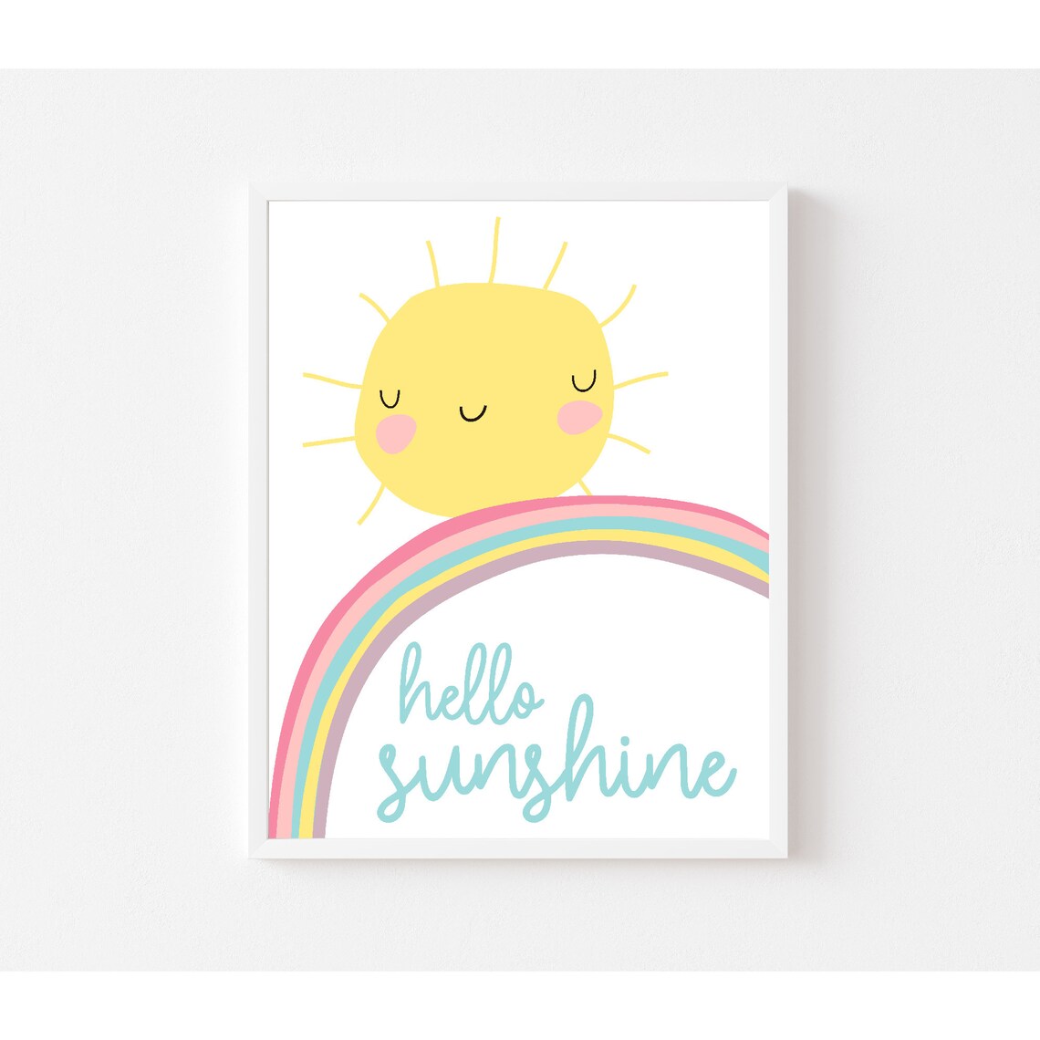 Hello Sunshine Summer Kids Nursery Art Print - Image 2