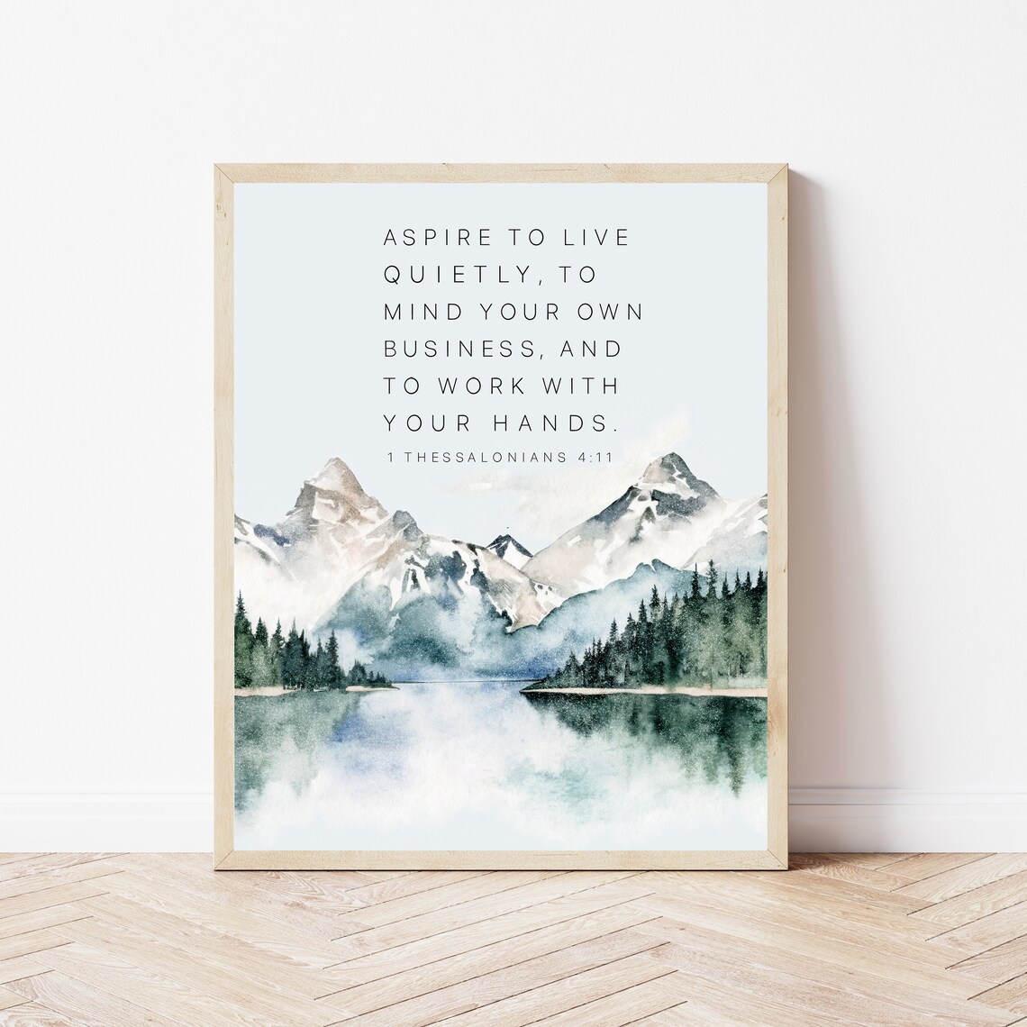 1 Thessalonians 4:11 Bible Verse Scripture Print Decor