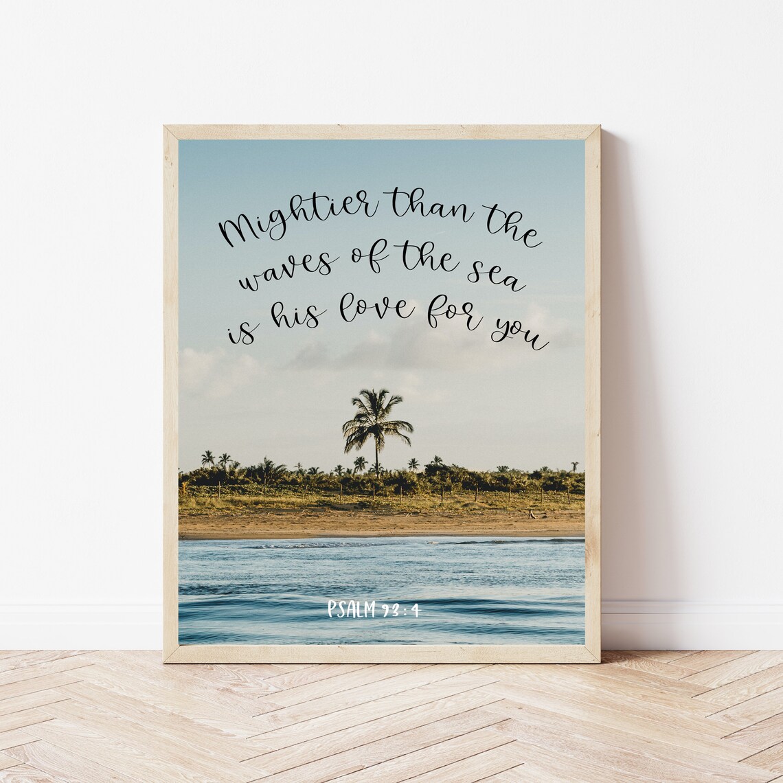 Christian Nursery Wall Art Psalm 934 Ocean Bible Verse Prints Mightier Than The Waves Scripture Bedroom Over Bed Sign