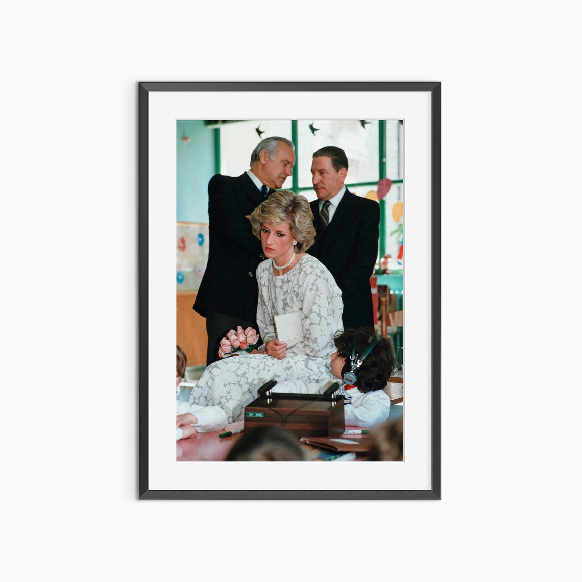 Princess Diana Visiting Children Vintage Charity Moment Wall Art