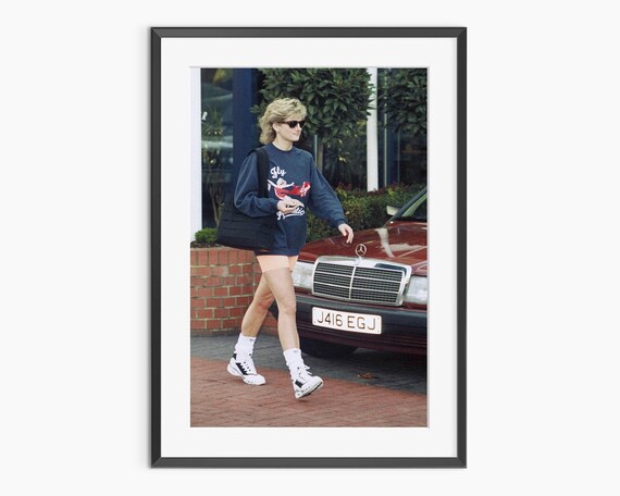 Princess Diana Street Style Vintage Photograph Sunglasses Mercedes Print