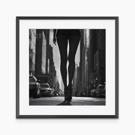 Heels In City Photography Prints Fashion Print Fine Art Black And White Wall Museum Quality Poster