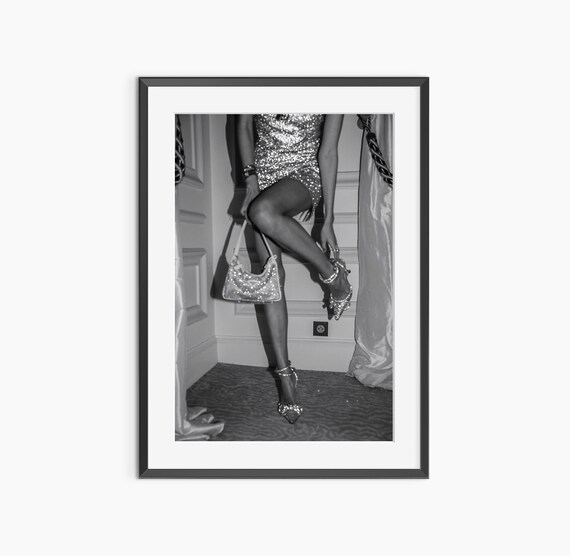 Black and White Fashion Photography Glamorous Heels Evening Style Print