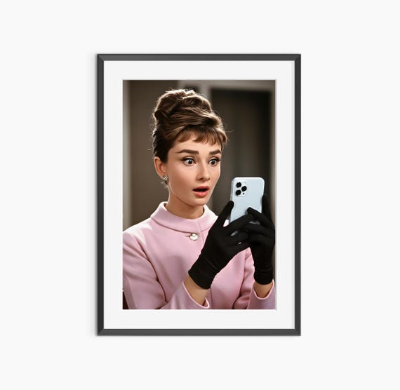 Audrey Hepburn Photography Prints Funny Poster Print Wall Art Retro Museum Quality